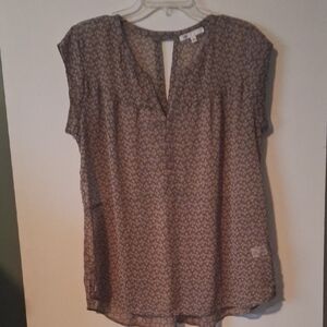 DR2 Brown Sleeveless Relaxed Blouse